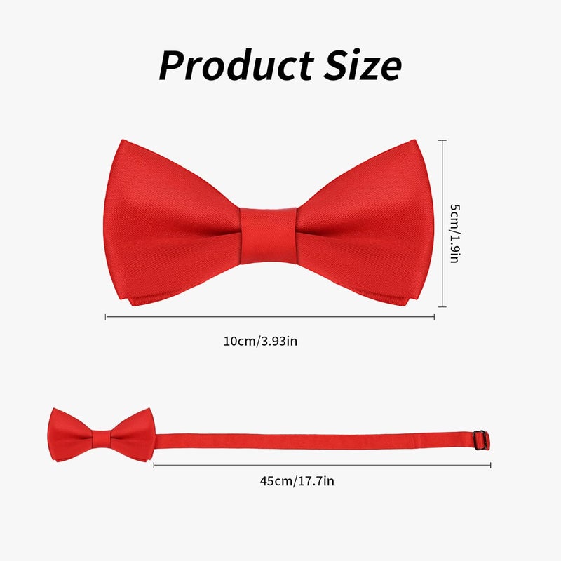 Eshwb Kids Bow Tie, Classic Solid Color Pre-Tied Bow Tie Adjustable Neck Bowtie for Boys Wedding Parties - Image 2
